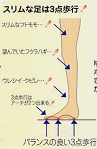 スリムな足は3点歩行！